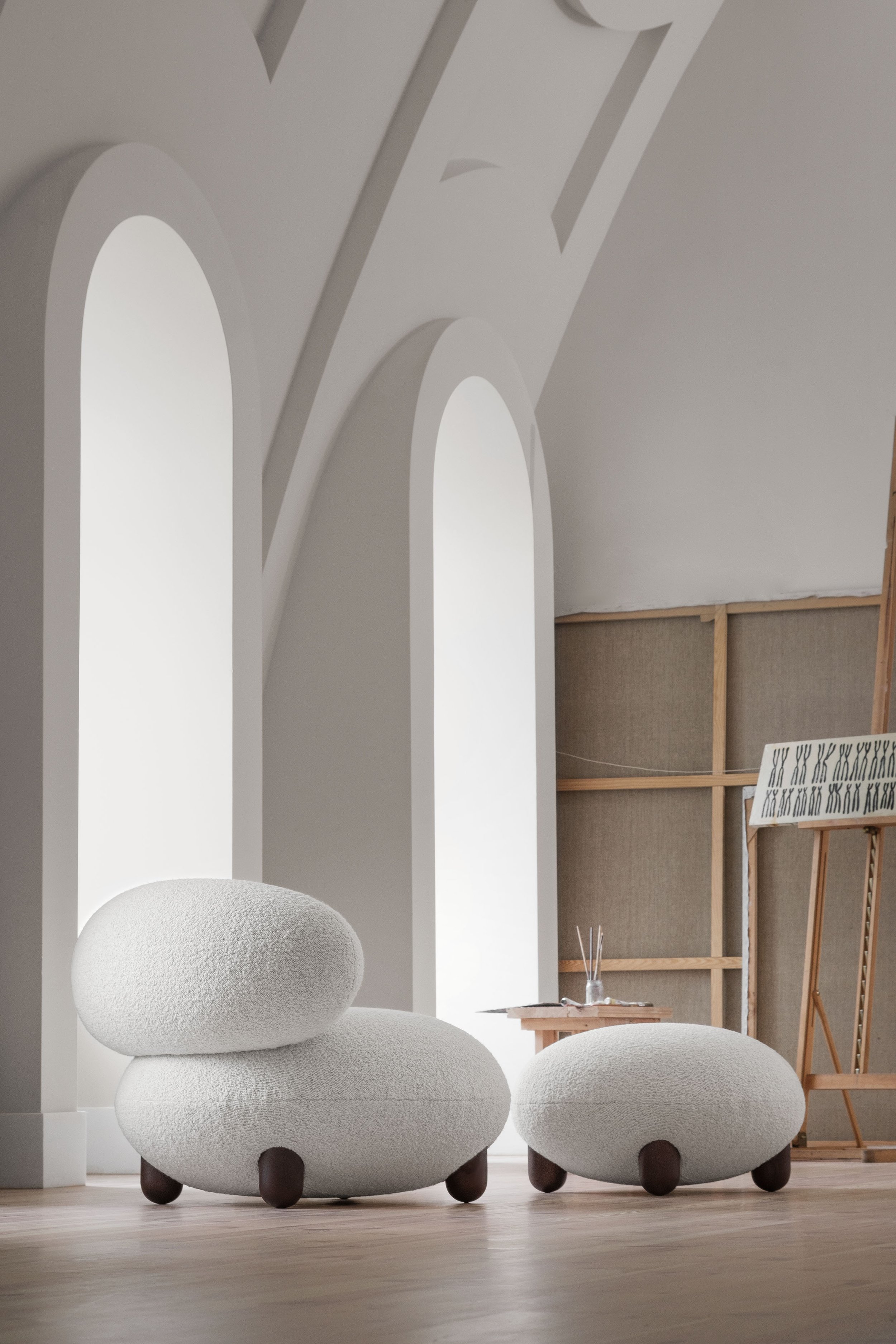 Flock Lounge Chair with ottoman combines bold forms and Flock Lounge Chair with ottoman combines bold forms and